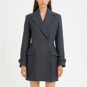 Dries Van Noten 100% wool tailored black blazer with longer contrast back panel